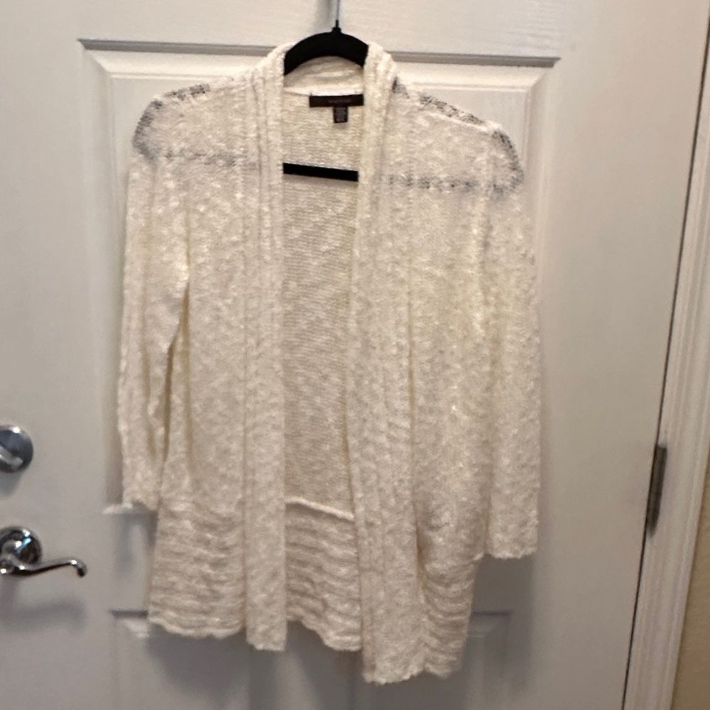 Fever Women's Cream Open front Cardigan Sweater Size S